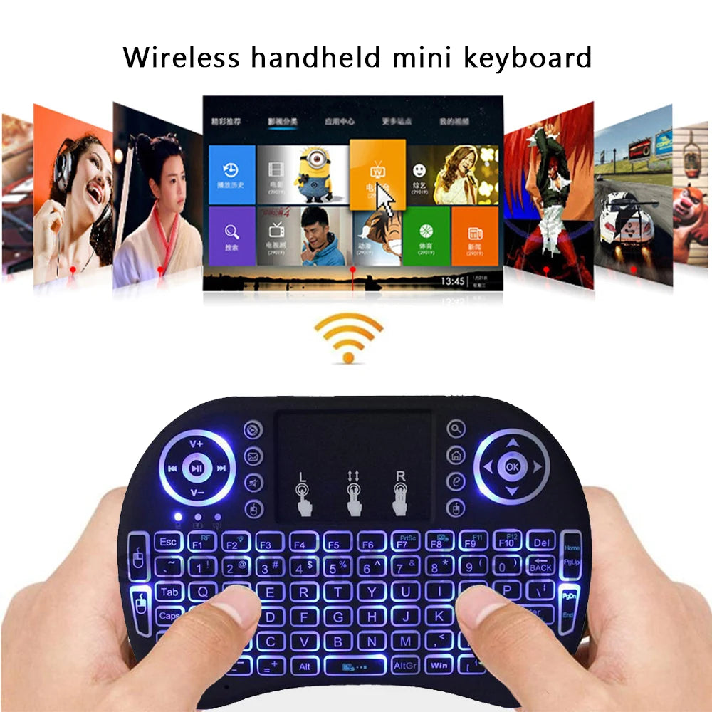 Mini Wireless Keyboard with Touchpad and Backlit Air Mouse for PC, Android TV Box