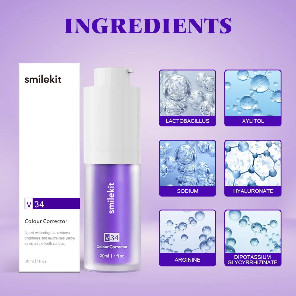 New Teeth Whitening Purple Mousse Toothpaste 30ML