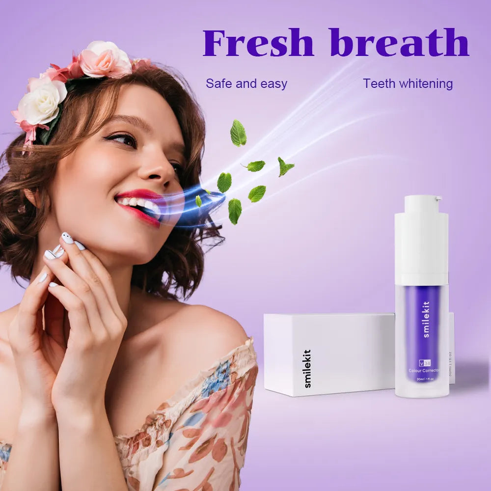 New Teeth Whitening Purple Mousse Toothpaste 30ML