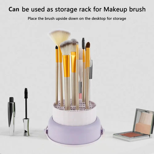 Portable 3-in-1 Makeup Brush Cleaning Bowl and Drying Rack