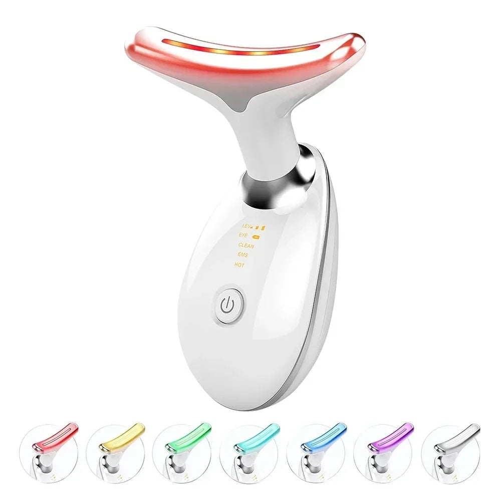 Neck Beauty Device with LED Photon, EMS Face Lifting, and Anti Wrinkle Massager