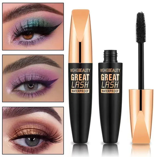 Waterproof 4D Silk Fiber Lash Mascara for Lengthening and Thickening Eyelashes