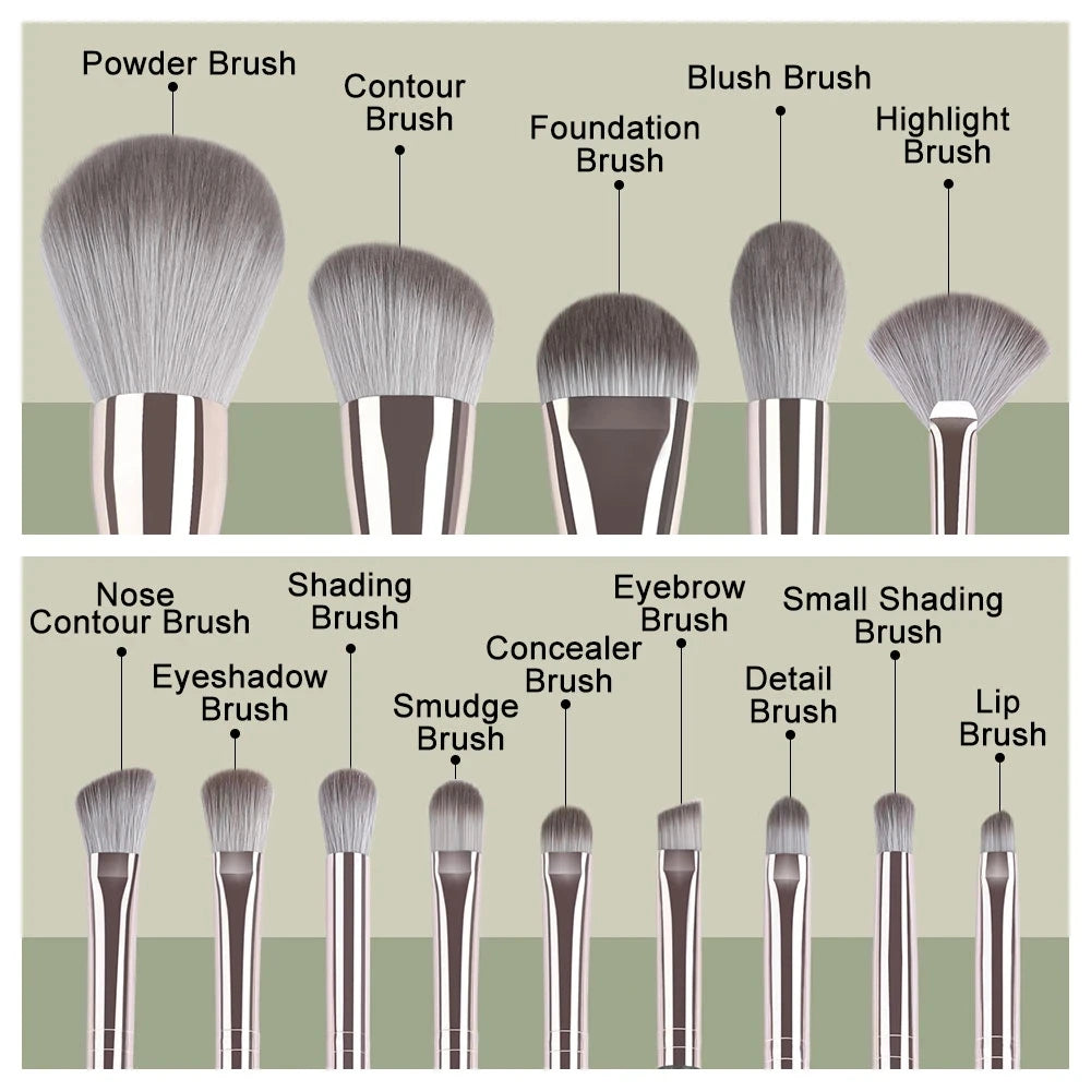 Fluffy 14-Piece Makeup Brush Set for Cosmetic Application