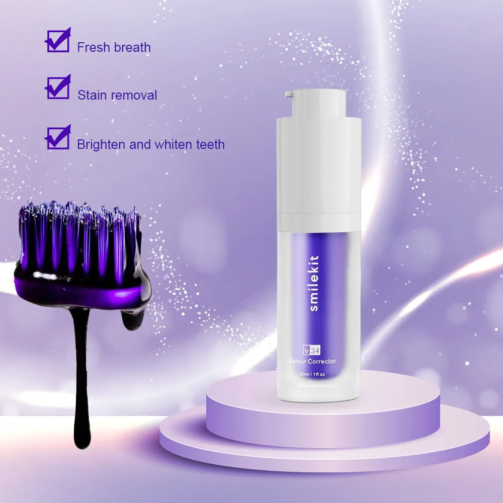 New Teeth Whitening Purple Mousse Toothpaste 30ML