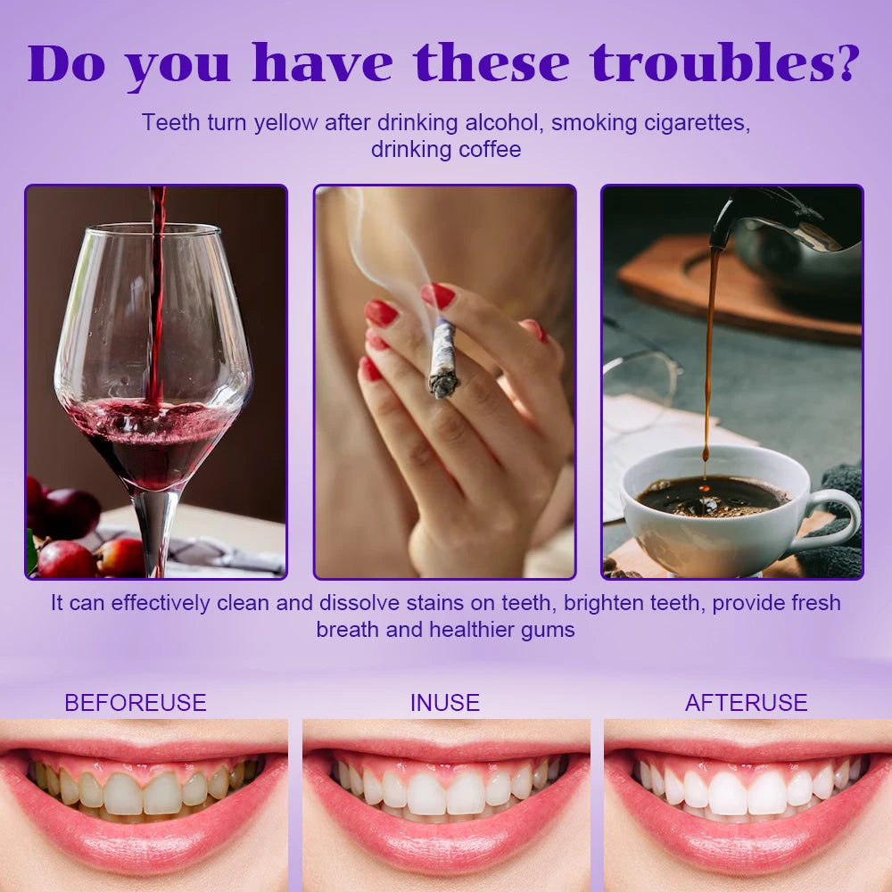 New Teeth Whitening Purple Mousse Toothpaste 30ML