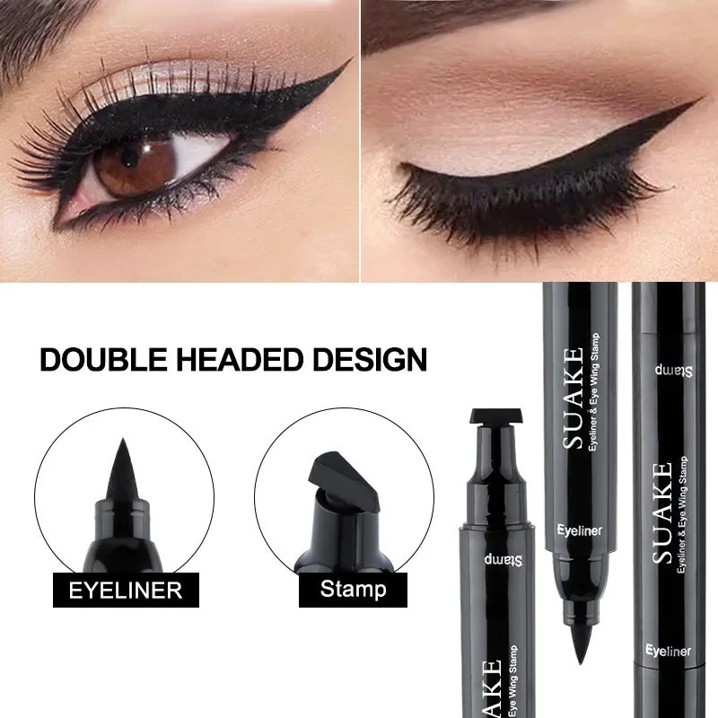 2-in-1 Liquid Eyeliner Pencil - Waterproof and Quick Dry Double-Ended Seal Eye Liner Pen