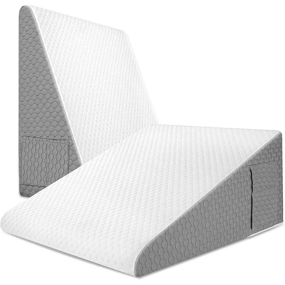 Elevated Wedge Pillow for Acid Reflux Relief – Post-Surgery Triangle Pillow with Memory Foam for Bedside, Dorm, and Office Use