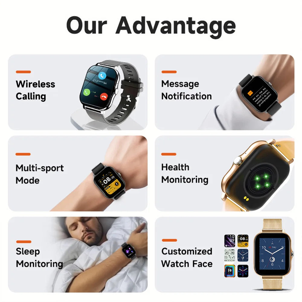 2023 GLORYFIT SmartWatch with Customizable Dial and Full Touch Screen