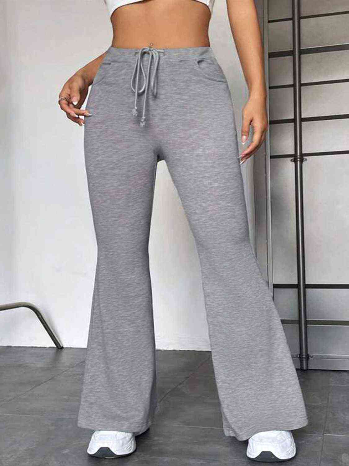 Polyester Drawstring Sweatpants with Pockets